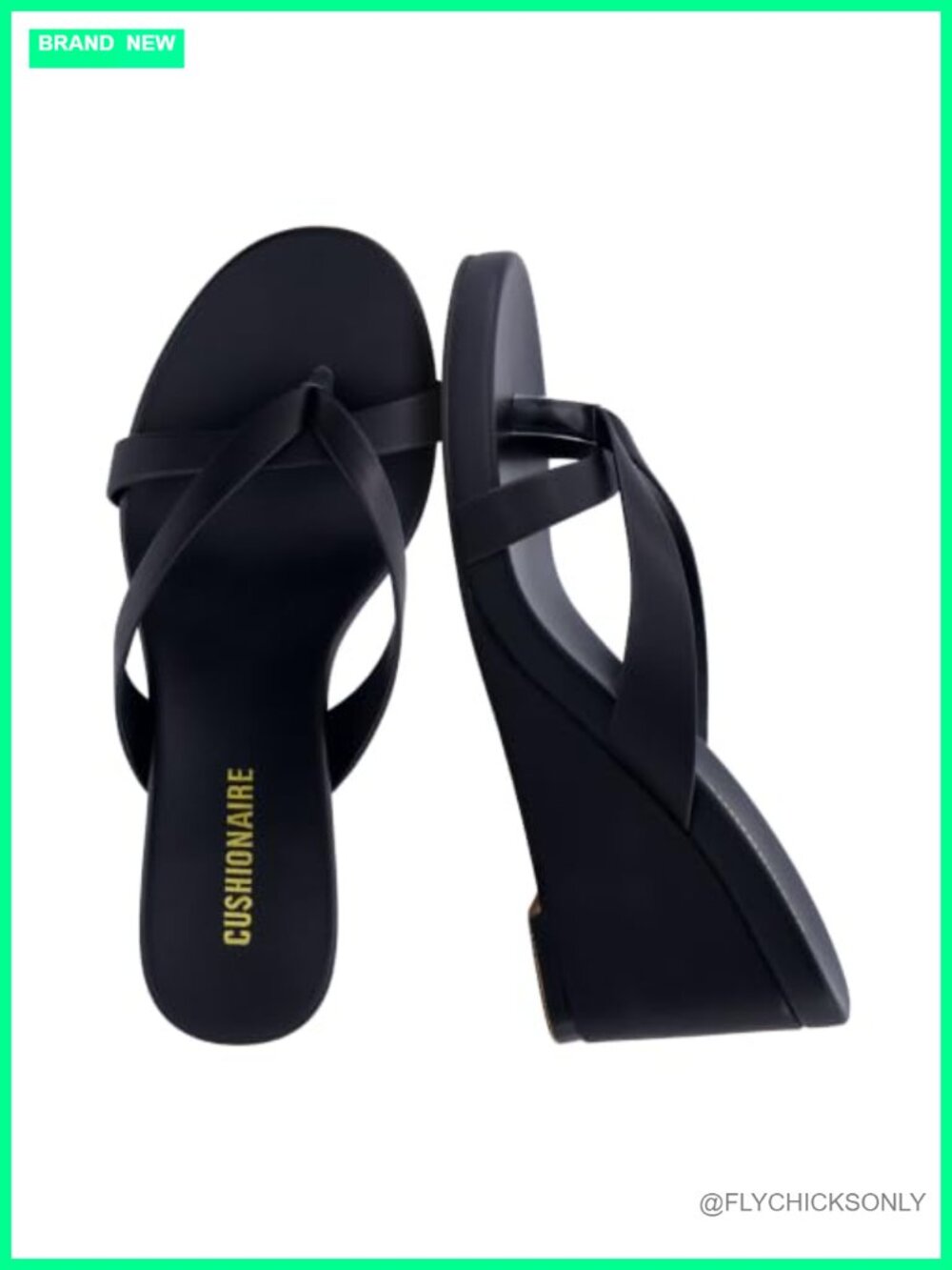 CUSHIONAIRE Mona Faux Leather Wedge Slip-On Sandals Crossover Strap